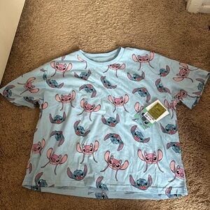 Blue Graphic T-Shirt with Cartoon Print